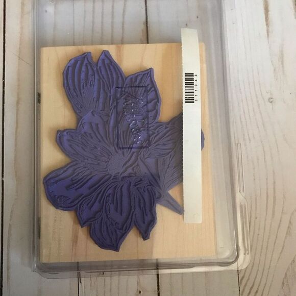 Stampin up! wood mounted rubber stamp from the garden card New without tags - Picture 2 of 3